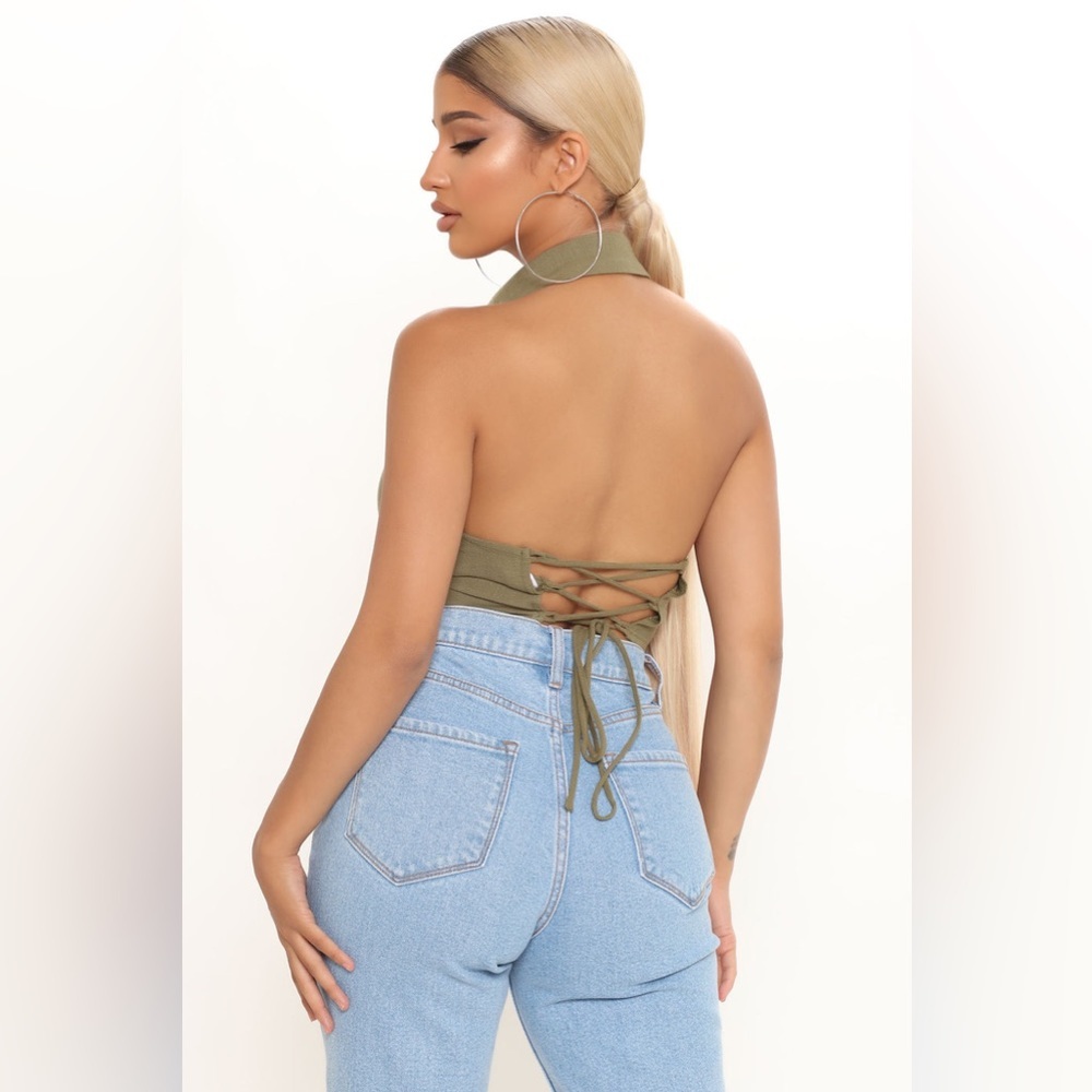 Olive crop top - Picture 3 of 10